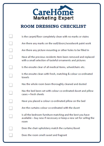 Room Dressing Checklist